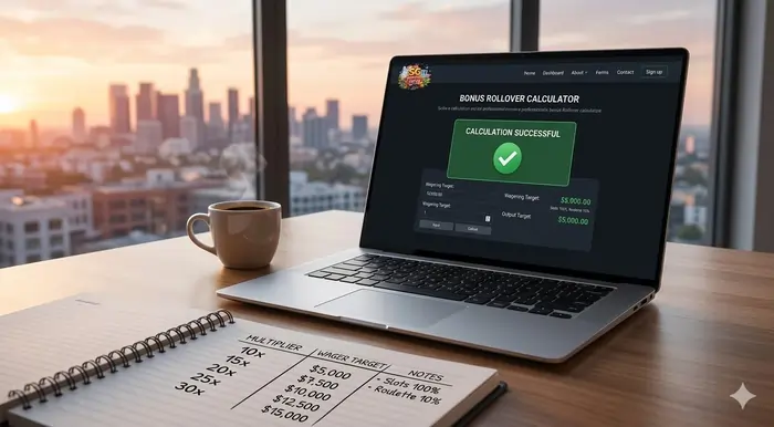 Infographic showing how wagering requirements work by calculating bonus multipliers for players.